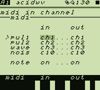 gb-zed midi settings and channel routing